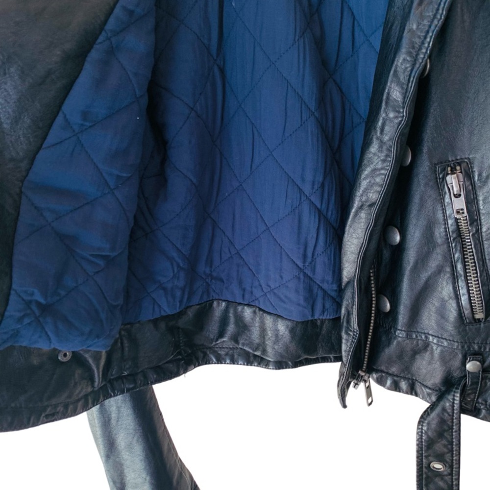 🛑SOLD Free People Asheville Vegan Leather Moto Jacket in Black Size S - Picture 9 of 13